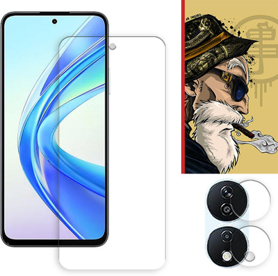 ARBAN Edge To Edge Tempered Glass for Honor X7b 4G Tempered Glass Screen Protector | Anti-Scratch | Edge to Edge Full Coverage | 9H Hardness ( 1 FRONT SCREEN GUARD + 1 CAMERA LENS PROTECTOR + 1 FREE BACK EMBOSSED SKIN001 )(Pack of 1)