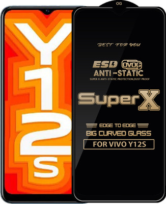 Qyist Edge To Edge Tempered Glass for VIVO Y12S(Pack of 1)
