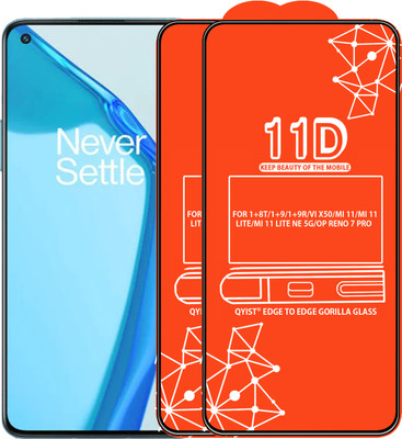 Qyist Edge To Edge Tempered Glass for FOR ONEPLUS 8T, ONEPLUS 9, ONEPLUS 9R, VIVO X50, REDMI 11, REDMI 11 LITE, REDMI 11 LITE NE 5G, OPPO RENO 7 PRO(Pack of 2)