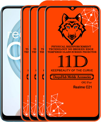 DeepzHub Edge To Edge Tempered Glass for Realme C21(Pack of 4)
