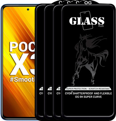 CYOR Edge To Edge Tempered Glass for REDMI POCO X3(Pack of 4)