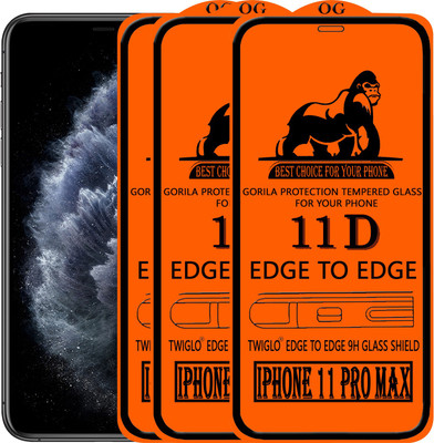 TWIGLO Edge To Edge Tempered Glass for apple IPHONE 11 PRO MAX(Pack of 3)