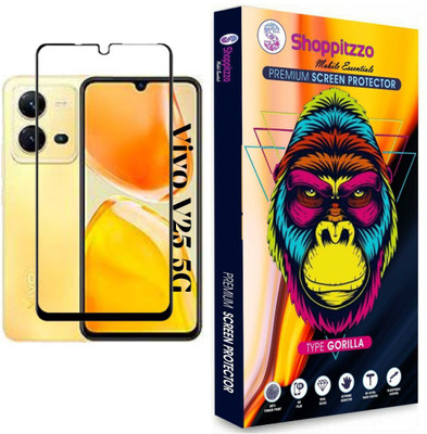 Shoppitzzo Edge To Edge Tempered Glass for Vivo V25/Vivo V25 5G**NeoShield**Millitary Grade-Anti Explosion-Tempered Glass/Full Screen Coverage-Edge to Edge/9H Hardness/With Easy Installation Kit(Pack of 2)