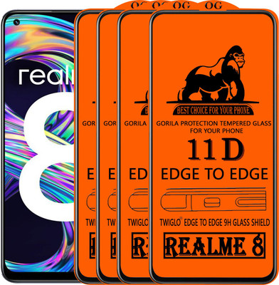 TWIGLO Edge To Edge Tempered Glass for REALME 8(Pack of 4)