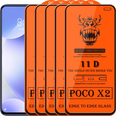 Forego Edge To Edge Tempered Glass for Poco X2(Pack of 5)