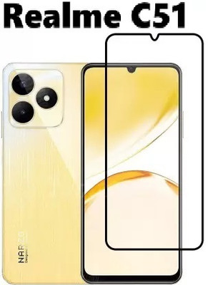 welldesign Edge To Edge Tempered Glass for Realme C51(Pack of 1)