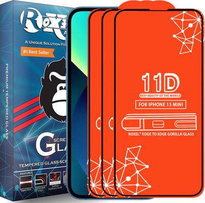 Roxel Edge To Edge Tempered Glass for Iphone 13 Mini(Pack of 3)