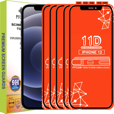 PFOAM Edge To Edge Tempered Glass for APPLE IPHONE 12(Pack of 5)