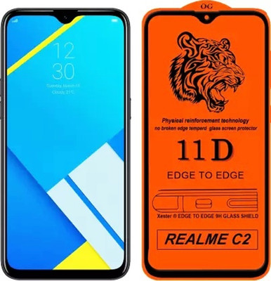 HIE POWER Edge To Edge Tempered Glass for Realme C2 (Gorilla-Glass-11D)(Pack of 1)