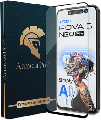 ArmourPro Edge To Edge Tempered Glass for Tecno Pova 6 Neo 5G, Tecno Pova 6 Neo, Pova 6 Neo 5G(Pack of 1)