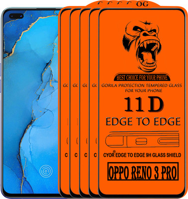 CYOR Edge To Edge Tempered Glass for OPPO RENO 3 PRO(Pack of 5)