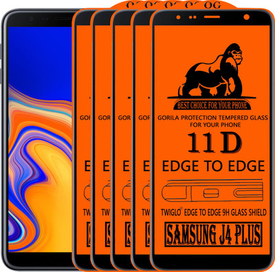 TWIGLO Edge To Edge Tempered Glass for SAMSUNG J4 PLUS(Pack of 5)