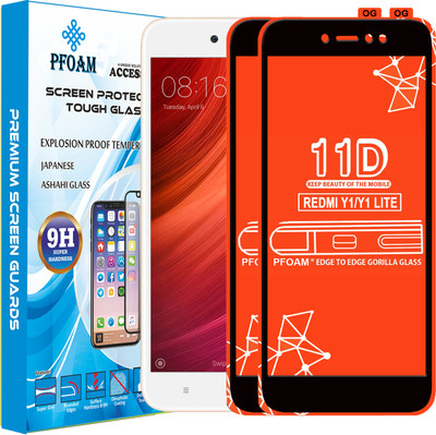 PFOAM Edge To Edge Tempered Glass for Mi Redmi Y1 Lite(Pack of 2)
