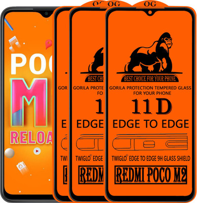 TWIGLO Edge To Edge Tempered Glass for REDMI POCO M2(Pack of 3)