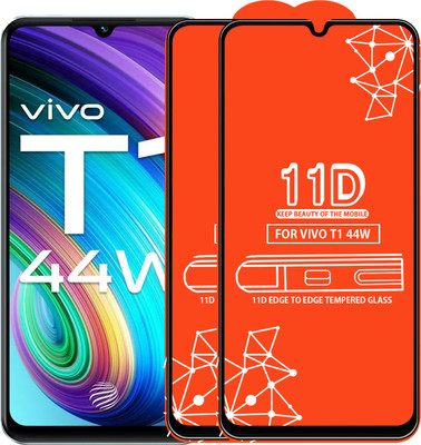 Qyist Edge To Edge Tempered Glass for Vivo T1 44W(Pack of 2)