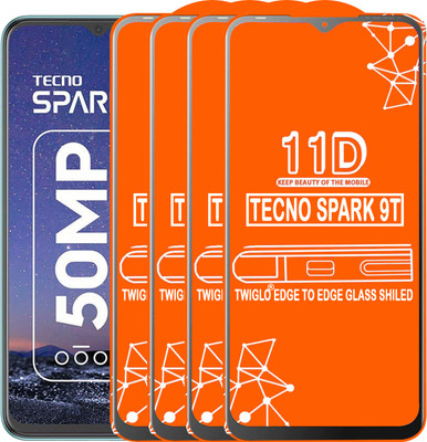TWIGLO Edge To Edge Tempered Glass for TECNO SPARK 9T(Pack of 4)