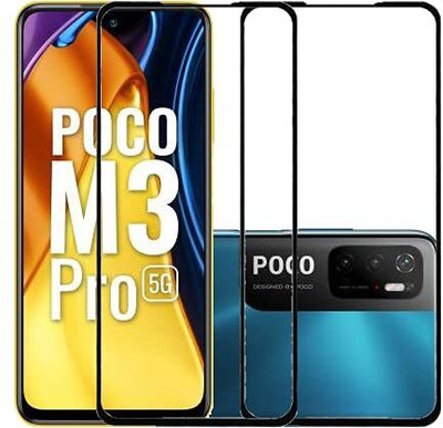 HIE POWER Edge To Edge Tempered Glass for POCO M3 Pro 5G -(Screen Protector Full HD Quality Tempered Glass Anti-Scratch Edge to Edge Coverage with Easy Installation Kit-11D-Pack of 2)(Pack of 2)