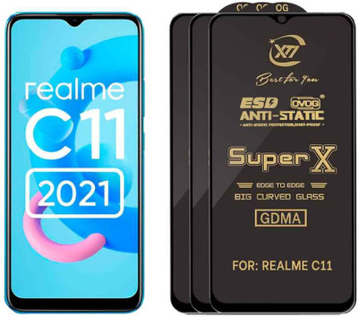 GDMA Edge To Edge Tempered Glass for REALME C11(Pack of 3)
