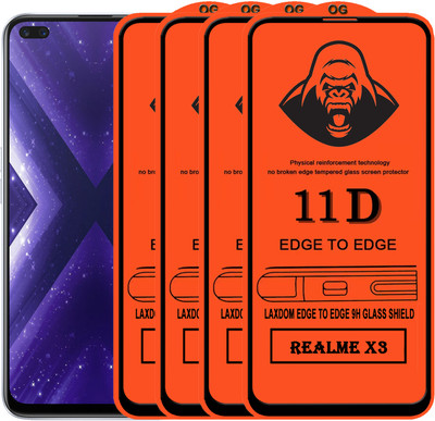 Laxdom Edge To Edge Tempered Glass for REALME X3(Pack of 4)