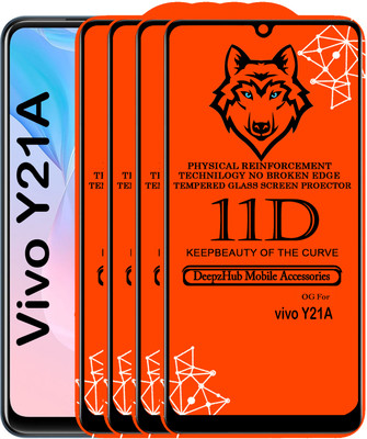 DeepzHub Edge To Edge Tempered Glass for vivo Y21A(Pack of 4)