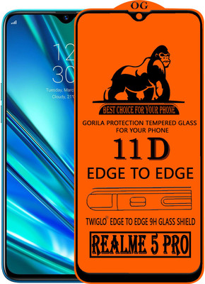 TWIGLO Edge To Edge Tempered Glass for REALME 5 PRO(Pack of 1)