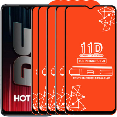 Qyist Edge To Edge Tempered Glass for Infinix Hot 20(Pack of 5)