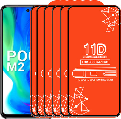Qyist Edge To Edge Tempered Glass for Poco M2 Pro(Pack of 6)