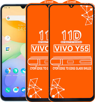 CYOR Edge To Edge Tempered Glass for VIVO Y55(Pack of 2)