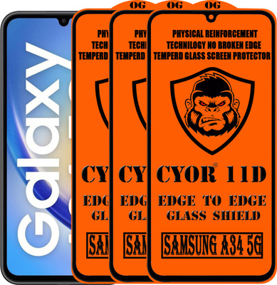 CYOR Edge To Edge Tempered Glass for SAMSUNG A34 5G(Pack of 3)