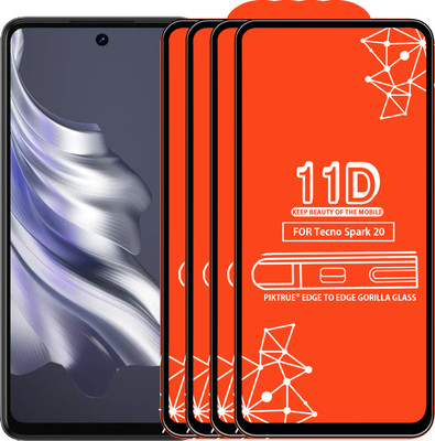 PikTrue Edge To Edge Tempered Glass for Tecno Spark 20(Pack of 4)