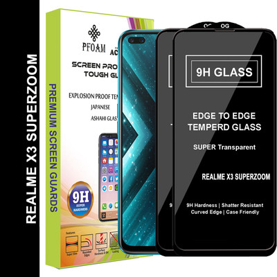 PFOAM Edge To Edge Tempered Glass for REALME X3 SUPERZOOM(Pack of 2)