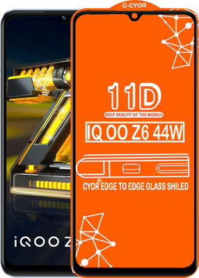 CYOR Edge To Edge Tempered Glass for IQOO Z6 44W(Pack of 1)