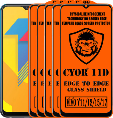 CYOR Edge To Edge Tempered Glass for VIVO Y11(Pack of 5)