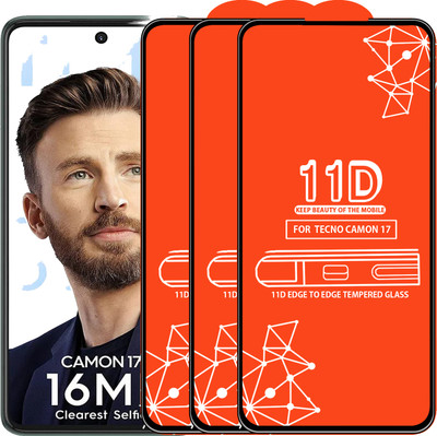 Roxel Edge To Edge Tempered Glass for Tecno Camon 17(Pack of 3)