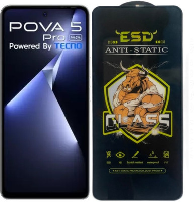 Blate Edge To Edge Tempered Glass for Tecno Pova 5 Pro 5G, ESD Tempered Glass, ESD Screen Protector, Anti Static, Screen Protector(Pack of 1)