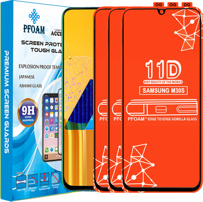 PFOAM Edge To Edge Tempered Glass for SAMSUNG GALAXY M30S(Pack of 3)