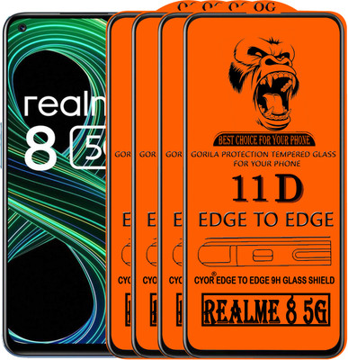 CYOR Edge To Edge Tempered Glass for REALME 8 5G(Pack of 4)
