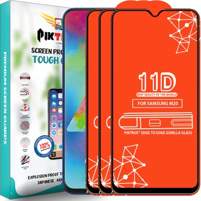 PikTrue Edge To Edge Tempered Glass for Samsung Galaxy M20(Pack of 3)
