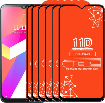 Qyist Edge To Edge Tempered Glass for Lava Z3(Pack of 6)