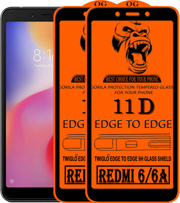 TWIGLO Edge To Edge Tempered Glass for Mi Redmi 6A(Pack of 3)