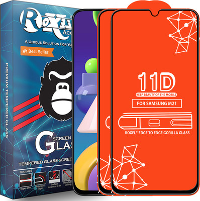 Roxel Edge To Edge Tempered Glass for Samsung Galaxy M21(Pack of 2)