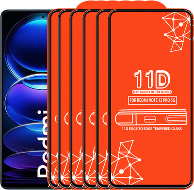 Qyist Edge To Edge Tempered Glass for Redmi Note 12 Pro 5G(Pack of 6)