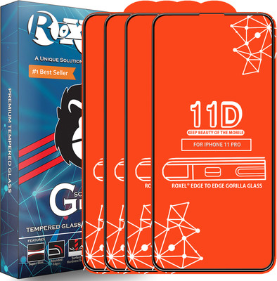 Roxel Edge To Edge Tempered Glass for Iphone 11 Pro(Pack of 4)