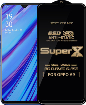 Qyist Edge To Edge Tempered Glass for OPPO A9(Pack of 1)