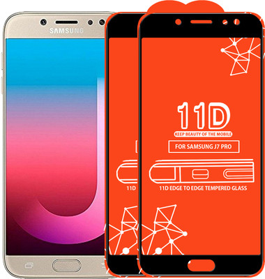 Qyist Edge To Edge Tempered Glass for Samsung Galaxy J7 Pro(Pack of 2)