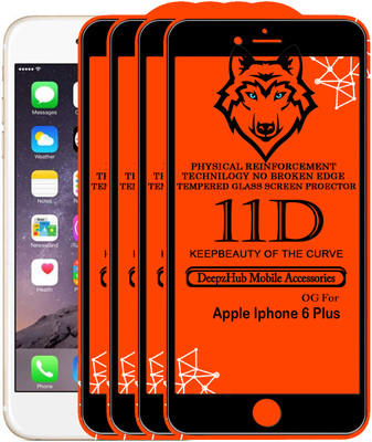 DeepzHub Edge To Edge Tempered Glass for Apple iPhone 6 Plus(Pack of 4)