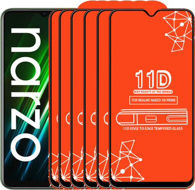 Qyist Edge To Edge Tempered Glass for Realme Narzo 50I Prime(Pack of 6)