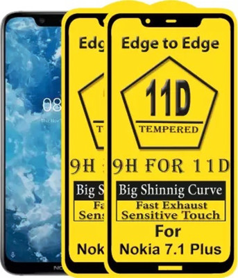 HIE POWER Edge To Edge Tempered Glass for Nokia 7.1 Plus, Nokia 8.1(Pack of 2)