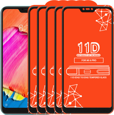 Roxel Edge To Edge Tempered Glass for Mi Redmi 6 pro(Pack of 5)