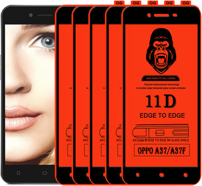 Rofix star Edge To Edge Tempered Glass for Oppo A37(Pack of 5)